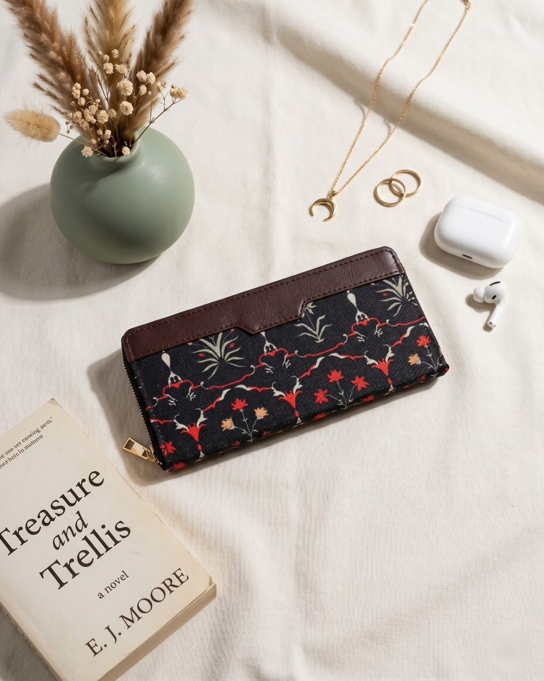 Double Zip Wallet for Secure and Organized Storage - Black