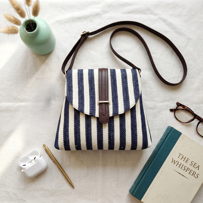 Jacquard Flap Sling Bag 2.0 -  Strips - Surovi Bags