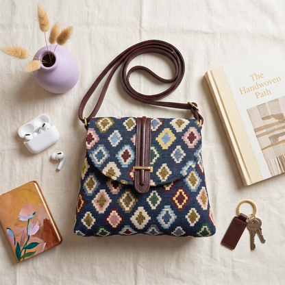 Jacquard Flap Sling Bag 2.0 -  Multi Color Motifs