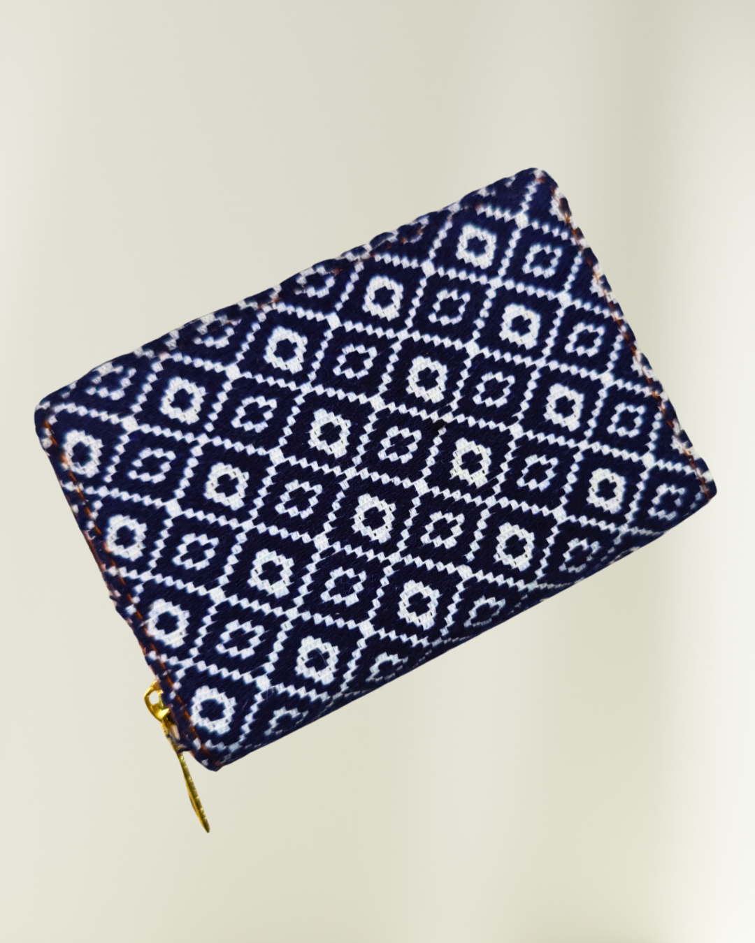 Jacquard Foldable Pocket Wallet For Women - Blue Weave