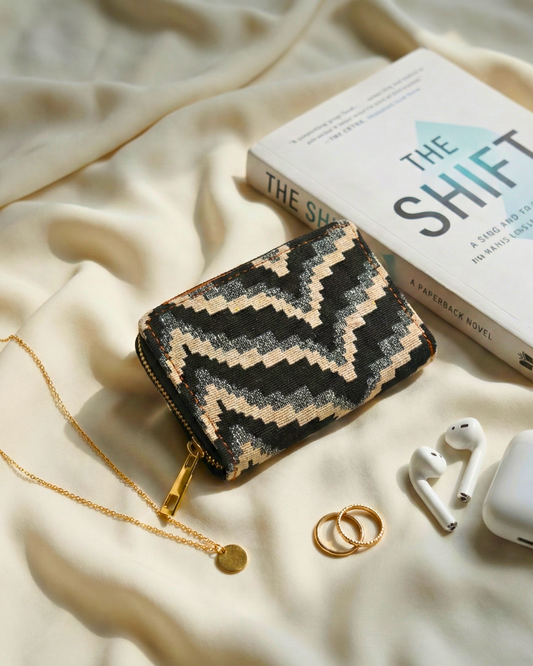 Jacquard Foldable Pocket Wallet For Women - Lehar