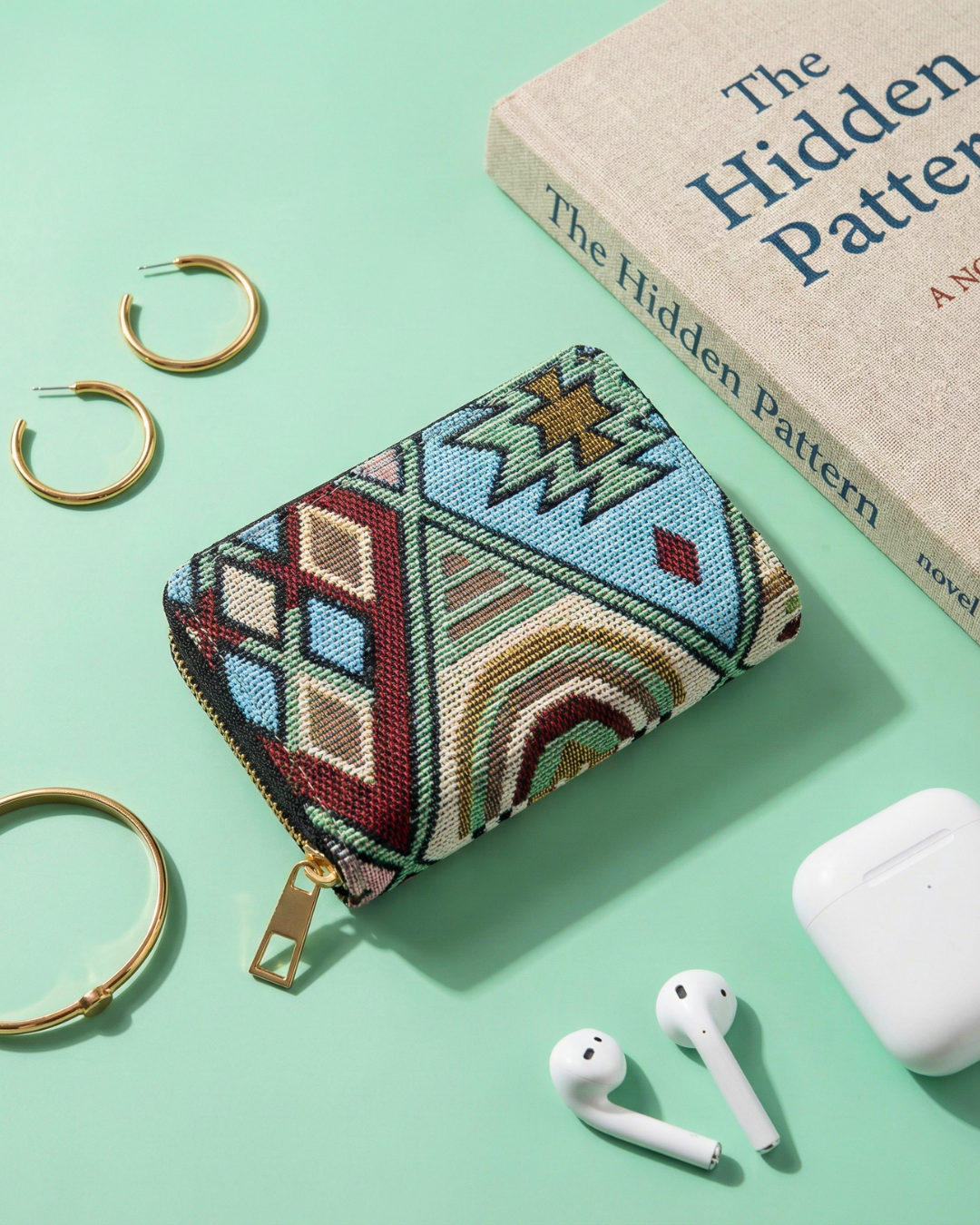 Jacquard Foldable Pocket Wallet For Women - Tribal Weave - Surovi Bags