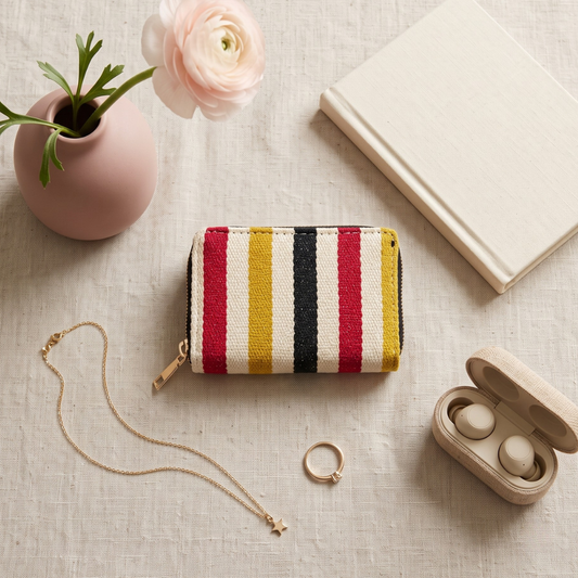 Jacquard Foldable Pocket Wallet For Women - Multicolor