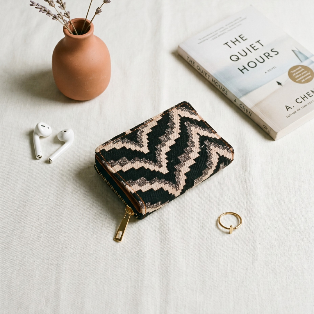 Jacquard Foldable Pocket Wallet For Women - Lehar