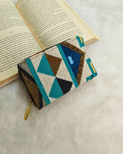 Jacquard Foldable Pocket Wallet For Women - Tribal Weave