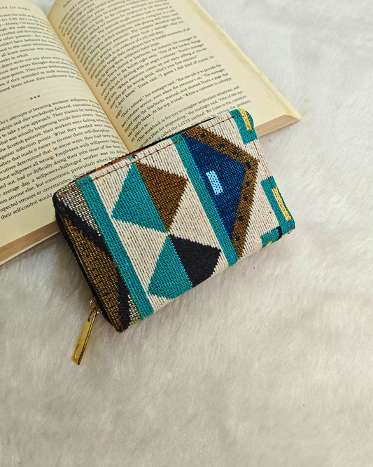 Jacquard Foldable Pocket Wallet For Women - Tribal Weave