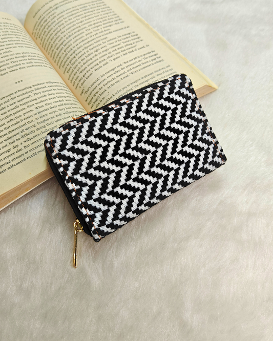 Jacquard Foldable Pocket Wallet For Women - Ikkat Weave