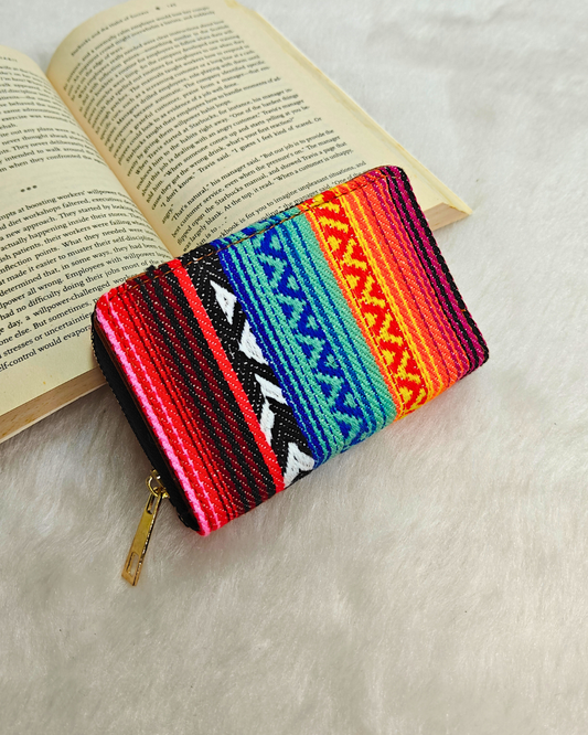 Jacquard Foldable Pocket Wallet For Women - Multicolor