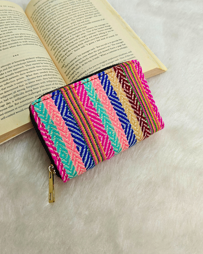 Jacquard Foldable Pocket Wallet For Women - Strips