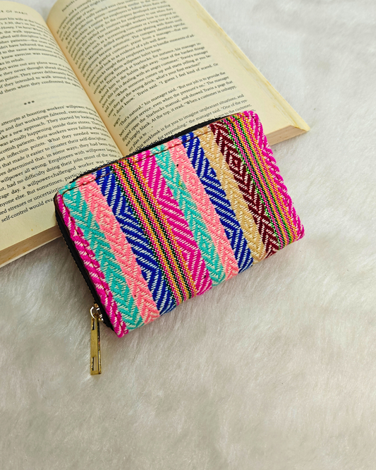 Jacquard Foldable Pocket Wallet For Women - Strips