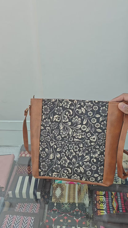 Jute Frame Sling - Handcrafted Traditional Crossbody Bag - Elephant