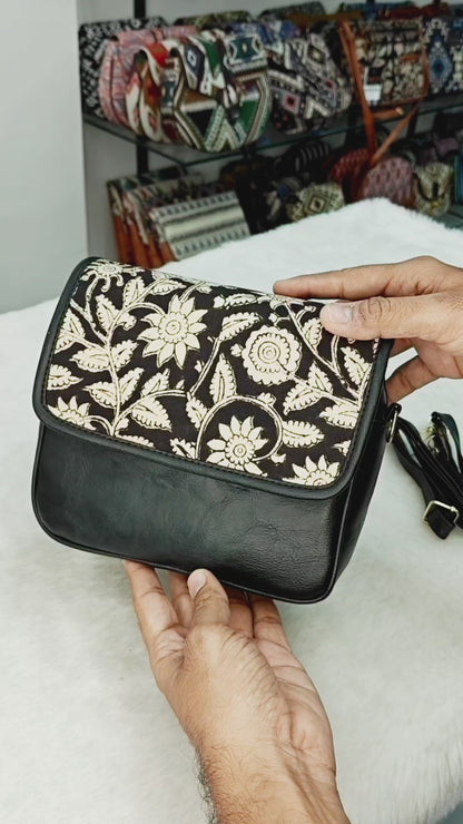 Trendy Printed Flap Sling Bag for Women - Ajrak