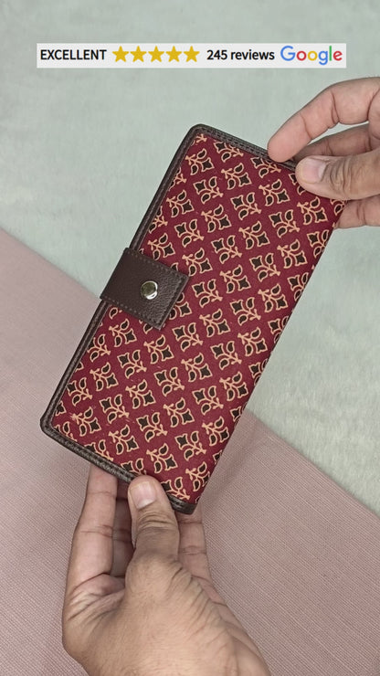 Ikkat Fusion Flap Wallet - Ajrak Butti