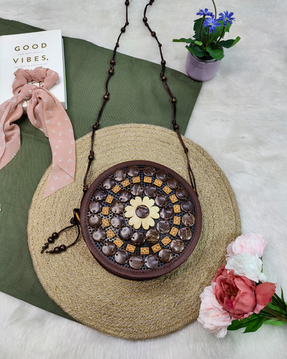 Round Sling - Coconut Shell Beaded Bags