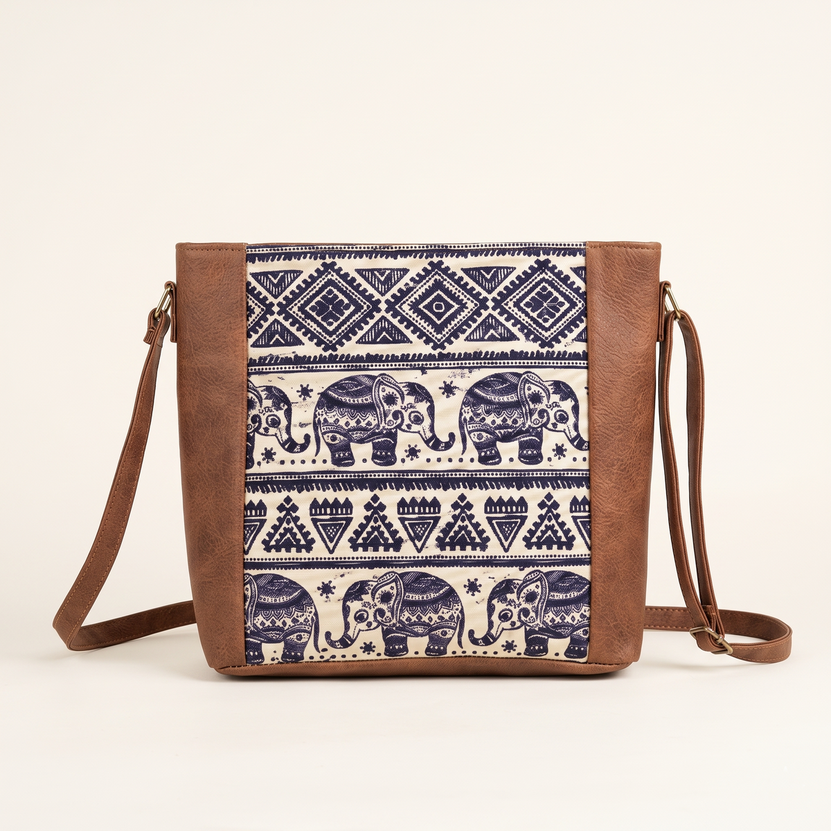 Jute Frame Sling - Handcrafted Traditional Crossbody Bag - Elephant