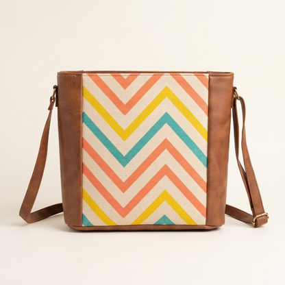 Jute Frame Sling - Handcrafted Traditional Crossbody Bag - Wave