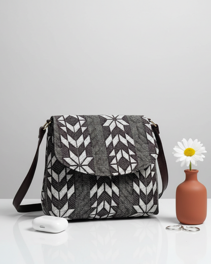 Jacquard Flap Sling Bag - Modern Tribal