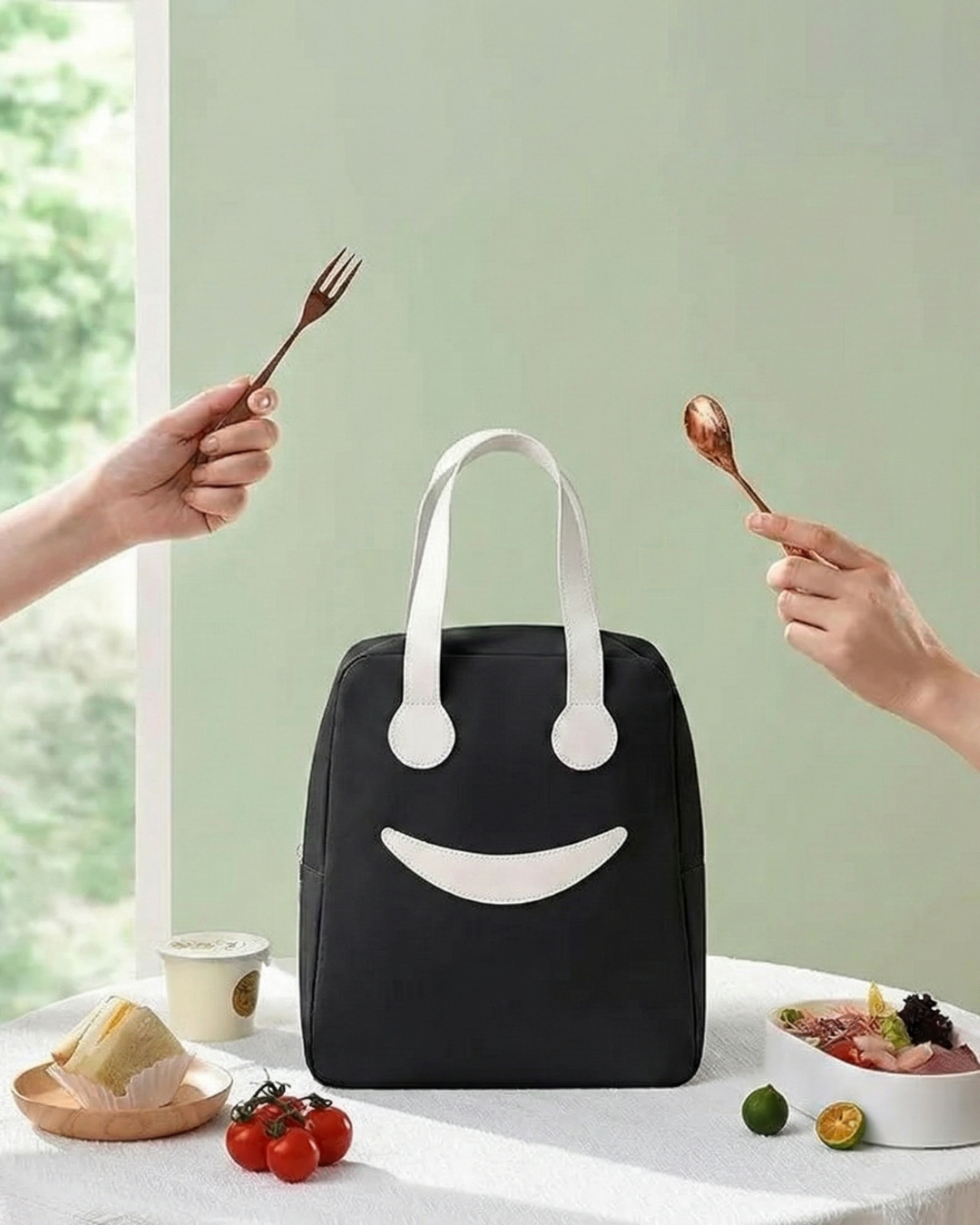 Smiley Lunch Bag - Unisex Type - Best for adults and kids - Surovi Bags