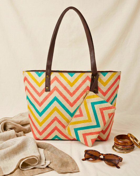 Everyday Tote bag and Pouch Combo - Wave
