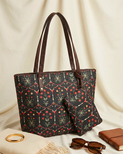 Everyday Tote bag and Pouch Combo - Taj Guldasta
