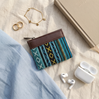 Premium Jacquard Unisex Wallet - Green Weave