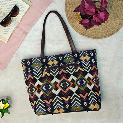 Statement Tote bags for Women - Multi Color Weave