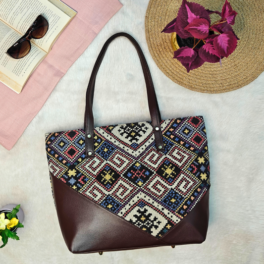 Statement Tote bags for Women - Blue Weave