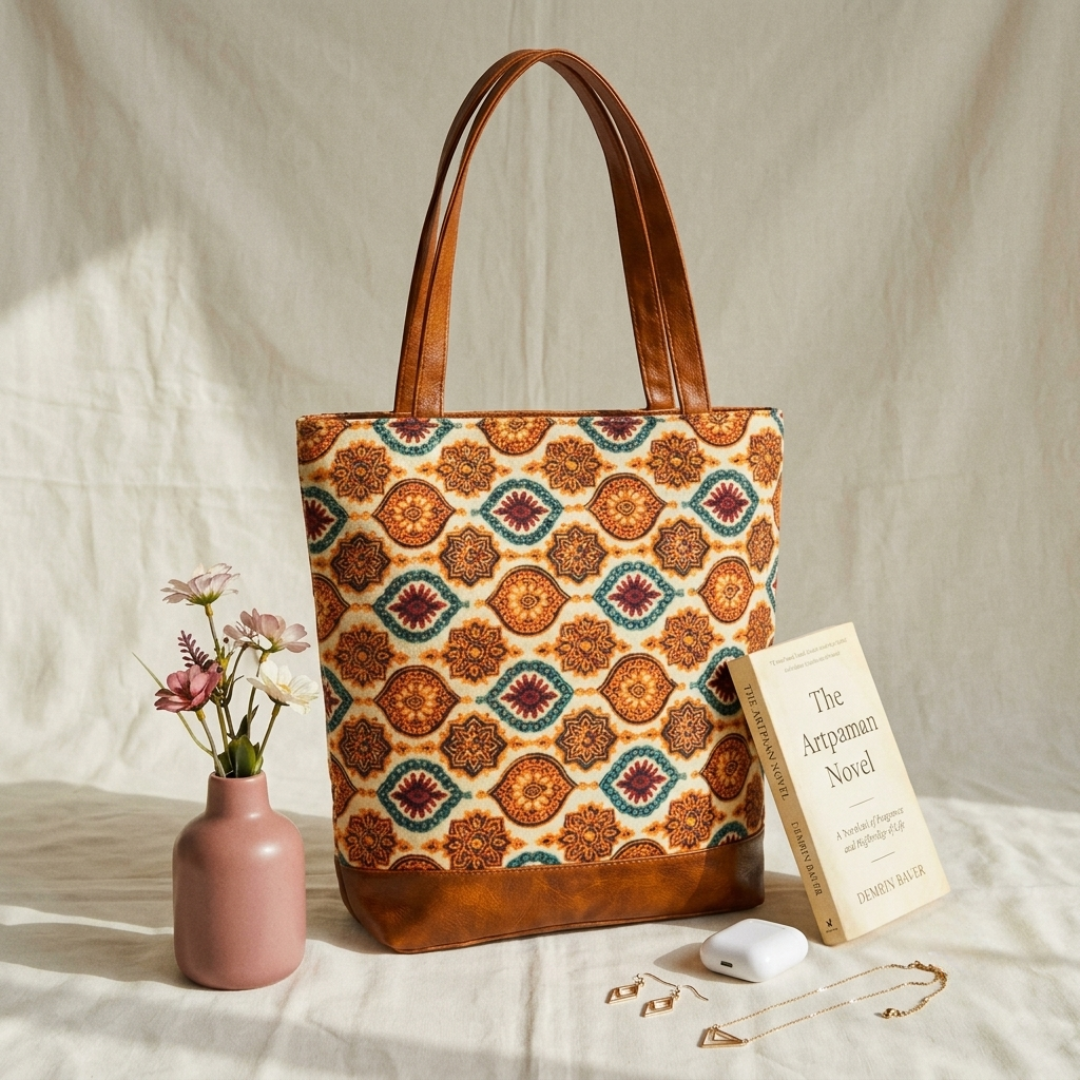 The Velvet Tote - Ajrak - Surovi Bags