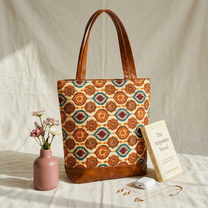 The Velvet Tote - Ajrak - Surovi Bags