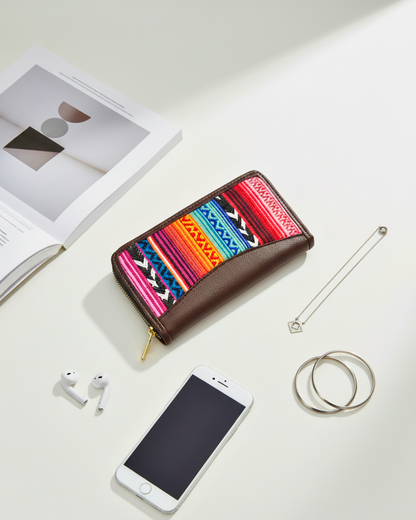 Jacquard Women Zipper Wallet - Multi Color