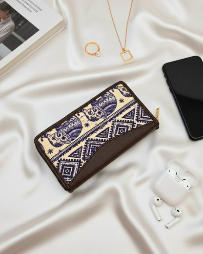Handmade Women Zipper Wallet - Elephant