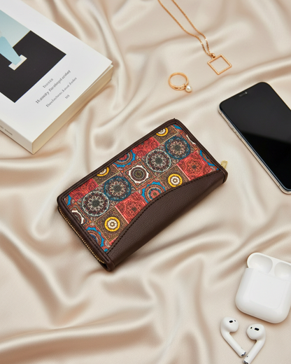 Handmade Women Zipper Wallet - Mandala